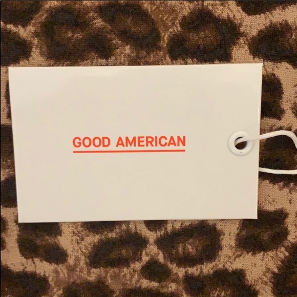 HP🏅Good American Leopard crewneck crop sweatshirt - Picture 3 of 6